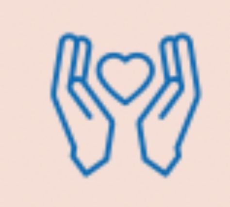 Outline of two hands holding a heart symbol between them.